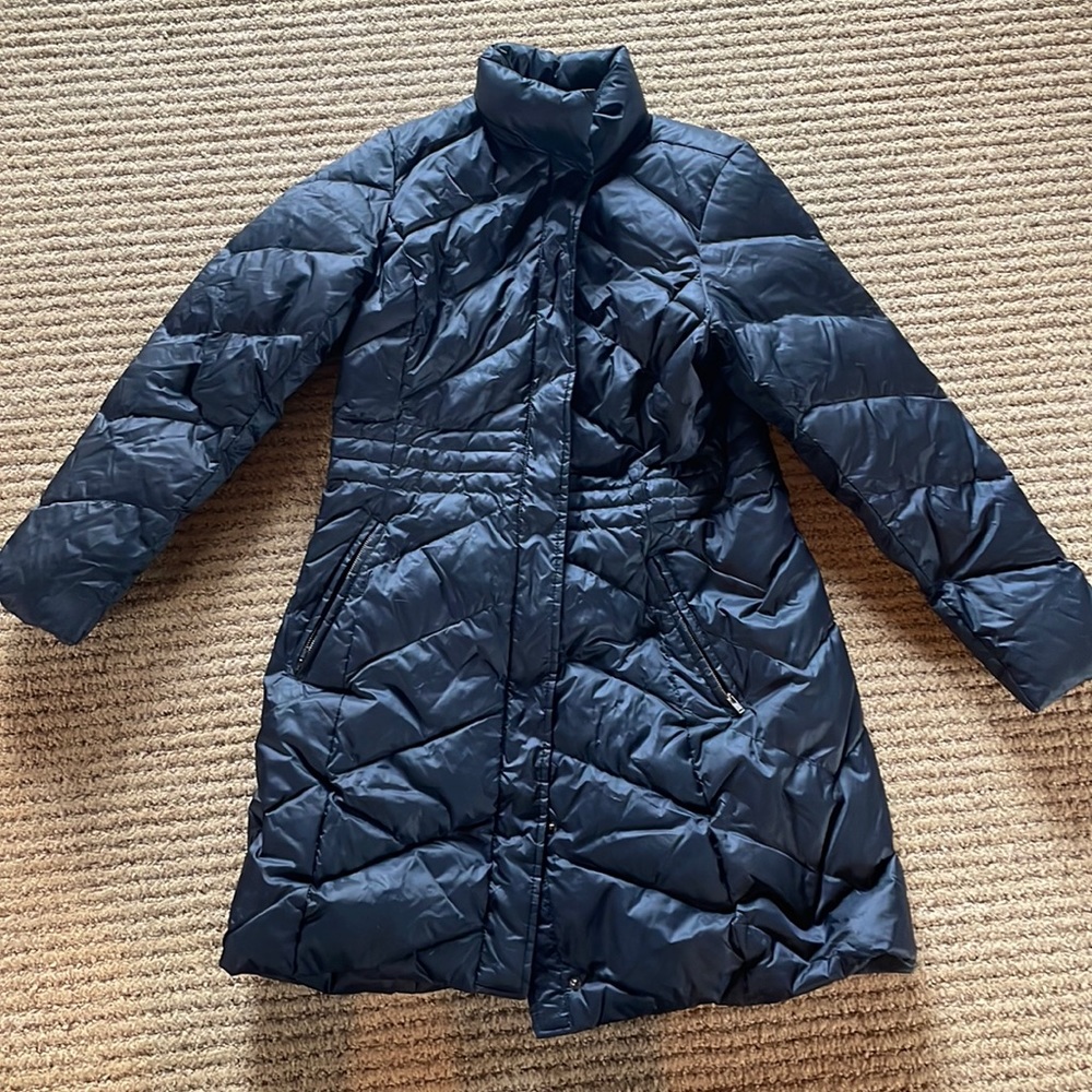 Talbots, black, down coat, with detachable hood